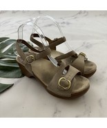 Dansko Womens Sandi Sandals Size 39 Cream Beige Leather Chunky Heel Comfort - $48.73 CAD