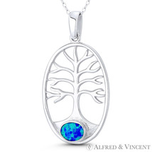 Tree-of-Life / Knowledge Etz Chaim Created Opal Pendant in .925 Sterling Silver - £20.52 GBP+