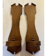 Vintage Unique Older Pair Large Solid Wood Wall Candle Sconces 22”L - $24.31