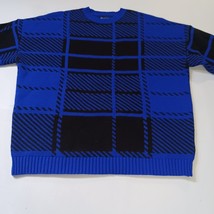 ASOS Design Men's Blue & Black Long Sleeve Flannel Pullover Sweater Size Medium image 10