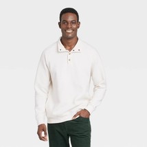 Goodfellow &amp; Co. Men&#39;s Quilted Snap Pullover Sweatshirt LARGE Ivory New - $613.61 MXN