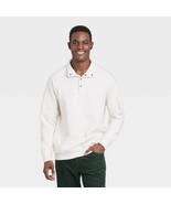 Goodfellow &amp; Co. Men&#39;s Quilted Snap Pullover Sweatshirt LARGE Ivory New - $44.92 CAD