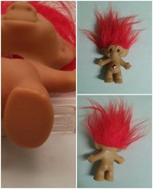 001B Vintage Ace Novelty CO Troll Doll Red Hair &amp; Gem Belly Tummy 4&quot; Toy - £15.92 GBP