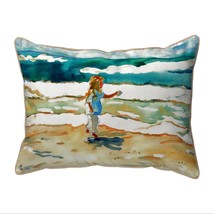 Betsy Drake Girl at the Beach Large Indoor Outdoor Pillow 16x20 - £37.59 GBP
