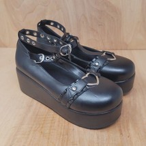 Celnepho Womens 8 Black T Strap Maryjane Gothic Witchcore Chunky Platform Shoes  - £31.87 GBP
