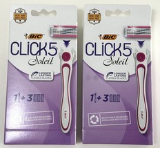 Bic Soleil Click5 Handle + 3 Cartridges Longer Lasting Flexible Blades (2-pack) - £11.96 GBP