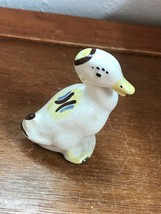 Vintage Small Cream w Brown &amp; Yellow Glazed Pottery Duck Figurine – 2 an... - £9.01 GBP