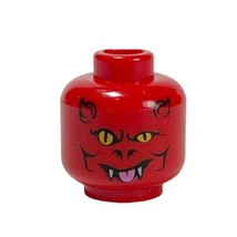 LEGO 3837 Minifigure Head Red Devil Pattern Monster Fangs Game Part 3626bpb0389 - £5.00 GBP