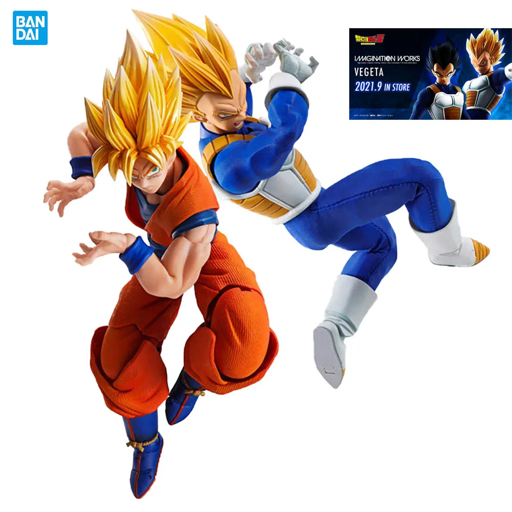 Bandai Original Anime Figure Dragon Ball Z Super Saiyan Goku Vegeta Imagination - £94.63 GBP+