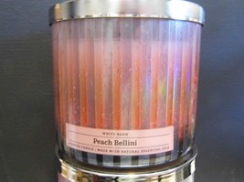PEACH BELLINI  Bath &amp; Body Works 3 Wick Candle  14.5 OZ  New - £20.38 GBP