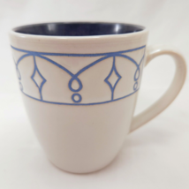 Pfaltzgraff Remi Mug 12oz Blue White Stoneware Geometric Coffee Tea - £13.93 GBP