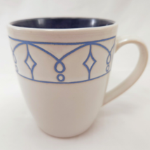 Pfaltzgraff Remi Mug 12oz Blue White Stoneware Geometric Coffee Tea - £14.02 GBP