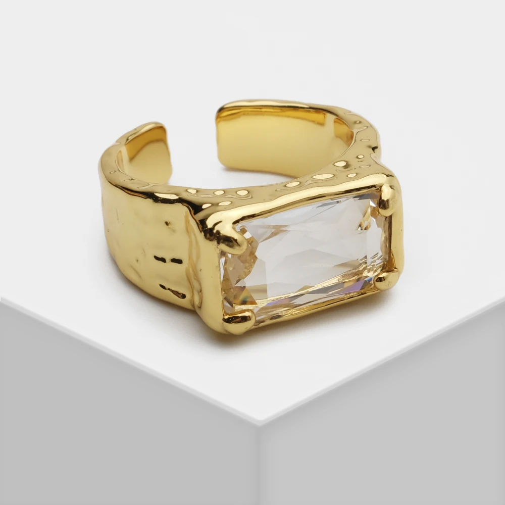 Zircon  Ring For Women Female Fashion Finger Rings Jewelry Minimalism - £22.65 GBP