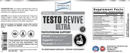 Testo Revive Ultra (Testosterone Support) - 90 vegetarian Capsules - Vital Boost - $34.77