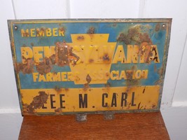 Vintage Member Pennsylvania Farmers Association Embossed Metal Sign - $54.45