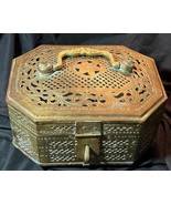 Old Vintage Mughal Indian Polished Brass Metal Pierced Incense or Cricke... - $2,886.38 MXN