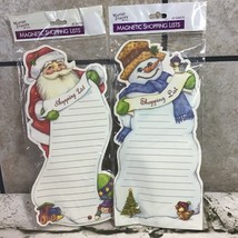 Martin Designs Vintage 2002 Holiday Magnetic Shopping Lists Santa Snowman - £9.49 GBP