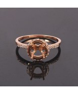 925 Silver 6 mm Round Semi Mount Ring Setting Cubic Zircon Rose Gold Rho... - $32.71