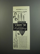 1953 Gerber Blades Advertisement - 3-Sisters Set Gerber Legendary Blades - £14.54 GBP