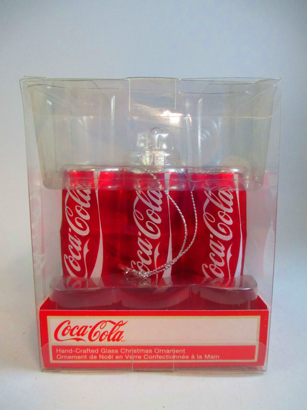 Primary image for Coca-Cola Kurt Adler Glass 6-Pack Cans Holiday Christmas Ornament