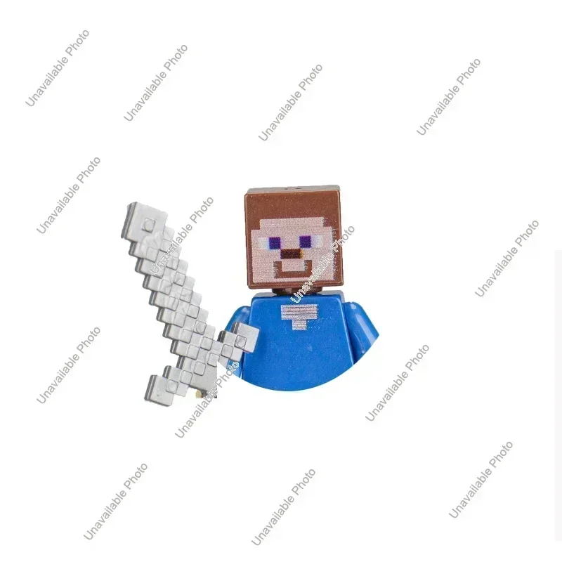 Hot Toys Cartoon Game Steve Pixel Figures My World Building Blocks (Wl3) - $7.00