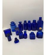 Vintage Cobalt Blue Glass Bottle &amp; Jar Collection Lot Apothecary Decor –... - $1,594.36 MXN