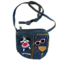 Vintage Gitano Denim Crossbody Bag With Doll &amp; Colorful Embellishments A... - $24.00