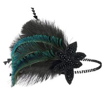 SWEETV 1920s Flapper Headband with Feathers and Rhinestones - £10.07 GBP