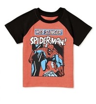 Spiderman Baby Boy &amp; Toddler Boy Short-Sleeve T-Shirt with Holographic Patch - £12.22 GBP