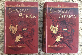 1st Edition &quot;In Darkest Africa&quot; Henry M. Stanley, 2 Volumes 1890 Rare Set - £372.67 GBP