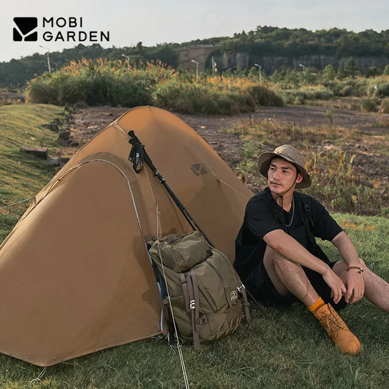 MOBI GARDEN Camping Hiking 1-2 Person Ultralight Tent Light Riding 20D Silicon - £202.55 GBP+
