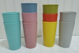 10x TUPPERWARE Assorted Color TUMBLER Glasses Lot Autumn Pastel Etc 873-... - $33.37