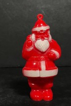 1 hard Plastic Santa ornament 1950s Retro Rosbro? unpainted eyes - $21.14