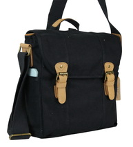 Vagarant Traveler Sport Cowhide Leather Canvas Backpack C40. BLK - £59.22 GBP