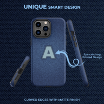 Custom on Blue Denim Unique Gift Personalized Case for iPhone 14 Pro Max + 13 12 - £23.50 GBP
