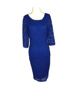 Laundry by Shelli Segal 3/4-Sleeve Blue Lace Cocktail Dress 6 - $553.61 MXN