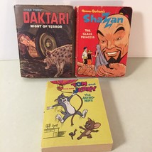 Lot of 3 Little Big Books Cartoon SHAZZAN MGM&#39;s Tom and Jerry and Daktari - £9.49 GBP