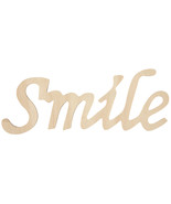 Wood Script Words Smile 3 X 7 Inches - £13.77 GBP
