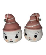 2 Kitschy Pink Christmas Snowman Sugar Bowl Ceramic Container Jar Johann... - €30,14 EUR