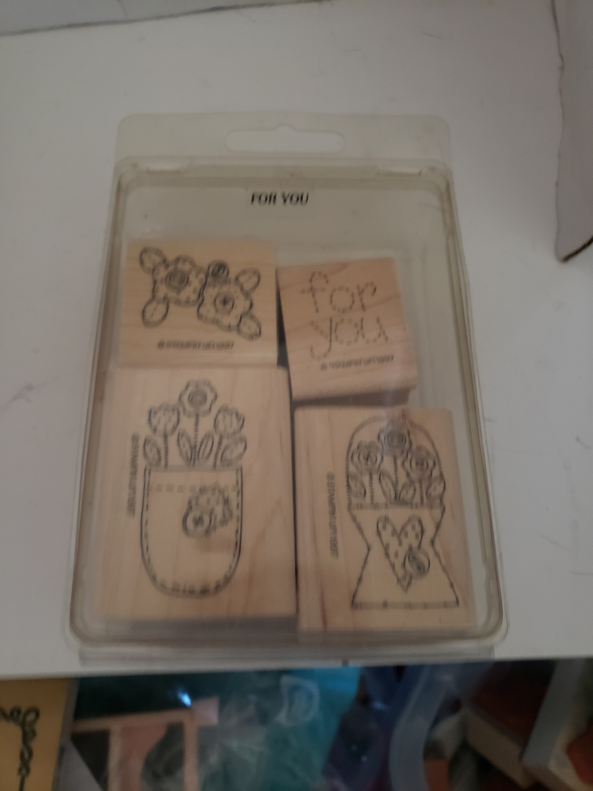 Stampin Up For You 4 Stamps Wooden 1997  ^ - $10.00