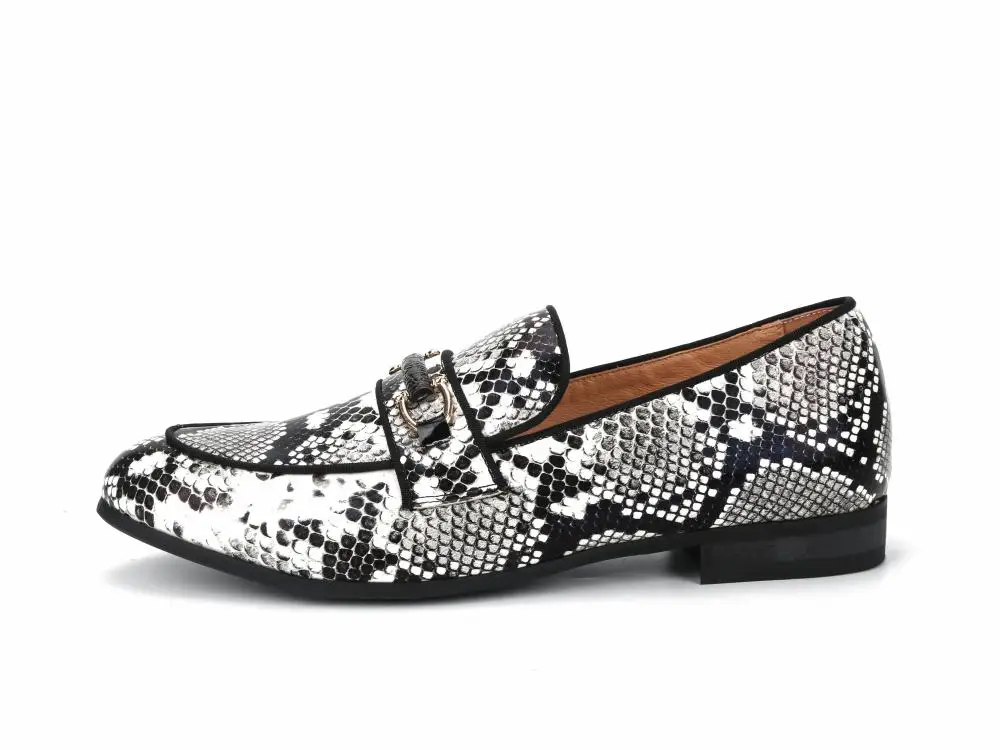 Men&#39;s Shoes With Snake Print Men Casual Shoes Smoking Slipper Fashion Pa... - $95.90
