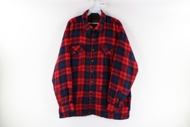 Vtg 90s Grunge Streetwear Mens Large Thrashed Double Pocket Flannel Shirt Jacket - £46.67 GBP