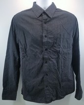 V) Aeropostale Men's Striped Dress Shirt Nineteen Eighty Seven Small Black Blue - $14.84