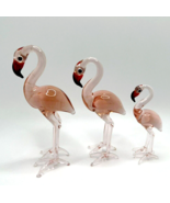 New! Murano Glass Unique Handcrafted Pink Flamingo Family Figurine Set, ... - £52.19 GBP