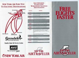 New York Air Traveler Free Flights Faster Application &amp; Route Map 1980&#39;s - £14.24 GBP