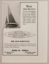 1946 Print Ad Alden Barnacles Sailboats Boston,MA &amp; New York,NY - £7.33 GBP