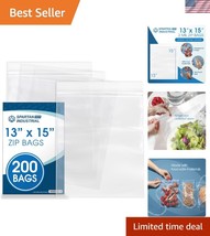 13&quot; x 15&quot; Clear Reclosable Zip Bags - 200 Count Waterproof Storage Solution - $43.50