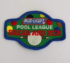 Vintage Bud Light Budlight Pool League Break And Run Billiards Patch 2&quot; x 3&quot; - £4.64 GBP