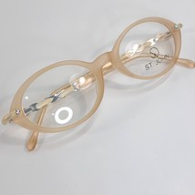 St. John Eyeglasses Frame champagne pink twisted silver logo S-011 CHM 4... - $145.00