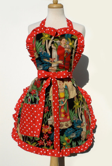 Black and Red Frida Apron - £25.35 GBP